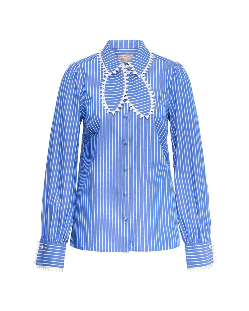 Maison Common Damen Bluse aus Baumwolle Bleu