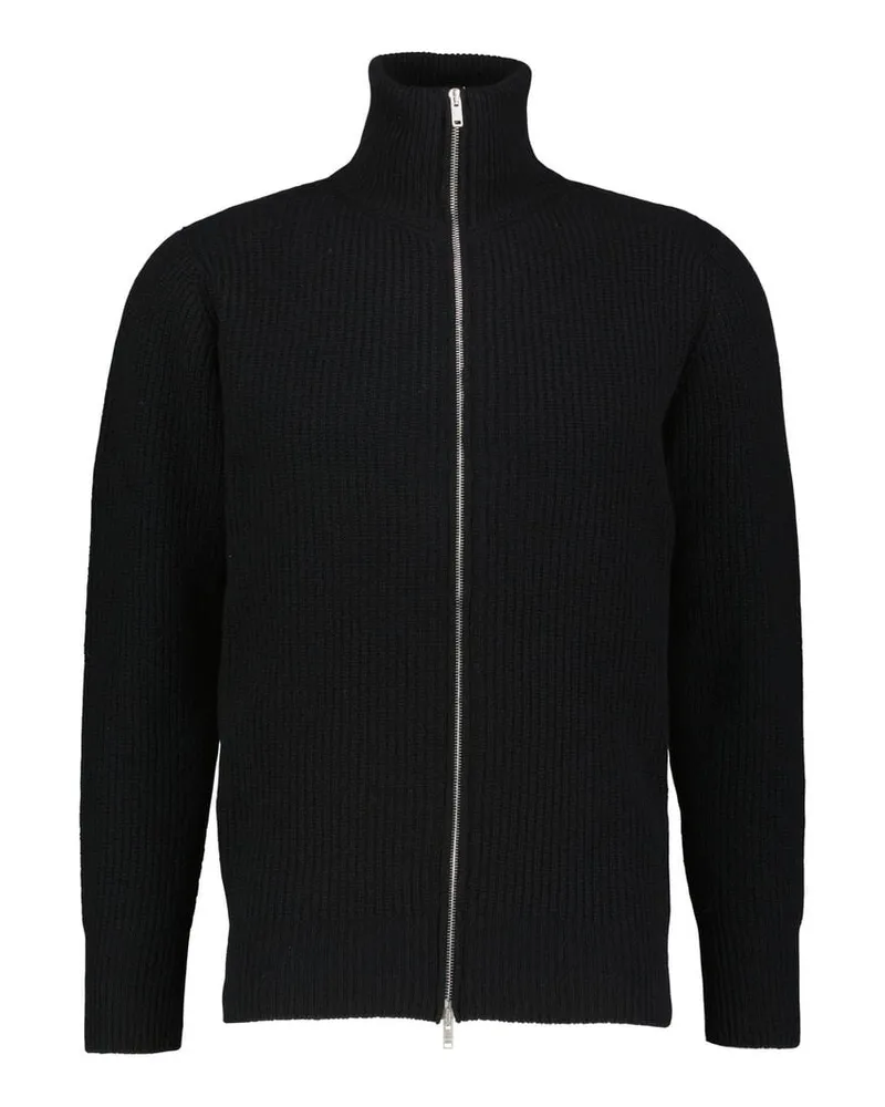 John Smedley Herren Strickjacke aus Wolle-Kaschmir-Mix Schwarz