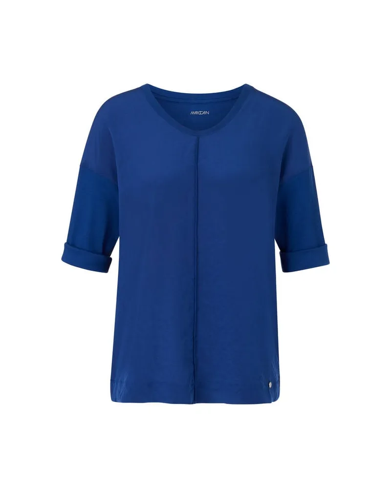 Marc Cain Damen Blusenshirt aus Baumwollmischung Bleu