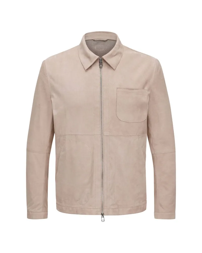 Milestone Herren Lederjacke MSDEVAN Beige