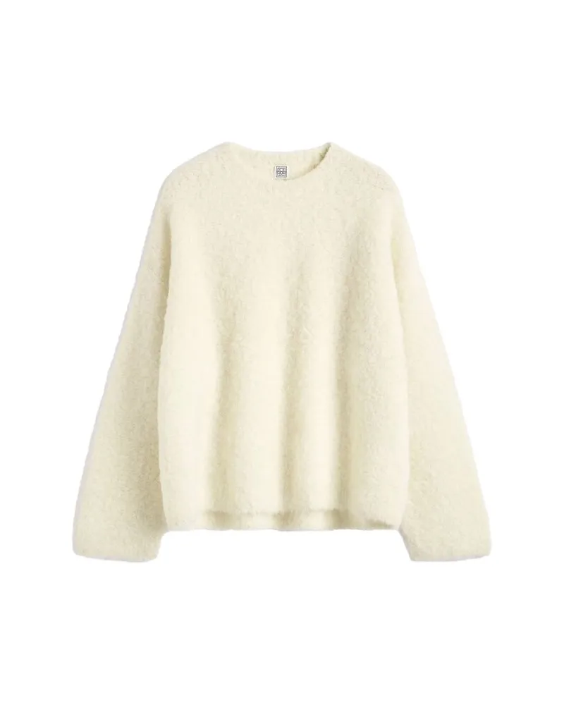 Totême Damen Pullover aus Bouclé Offwhite