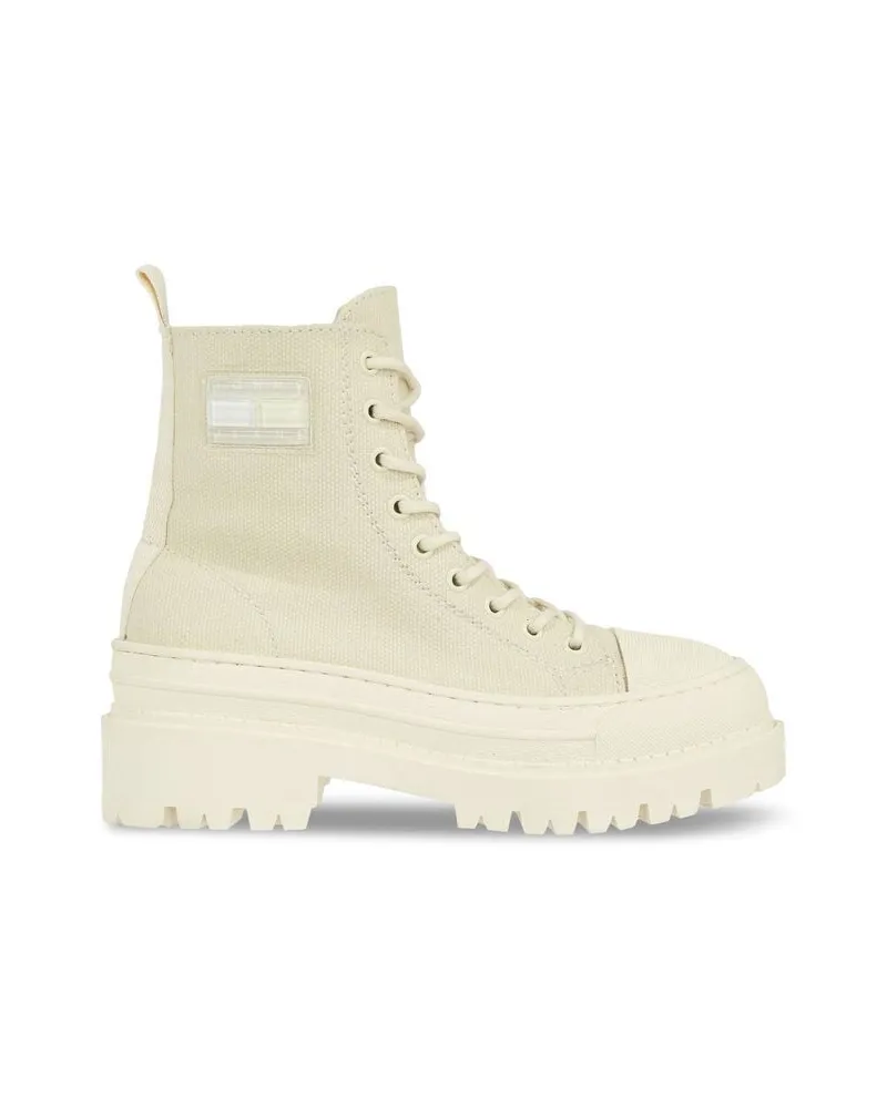 Tommy Hilfiger Damen Boots FOXING CANVAS BOOT Taupe
