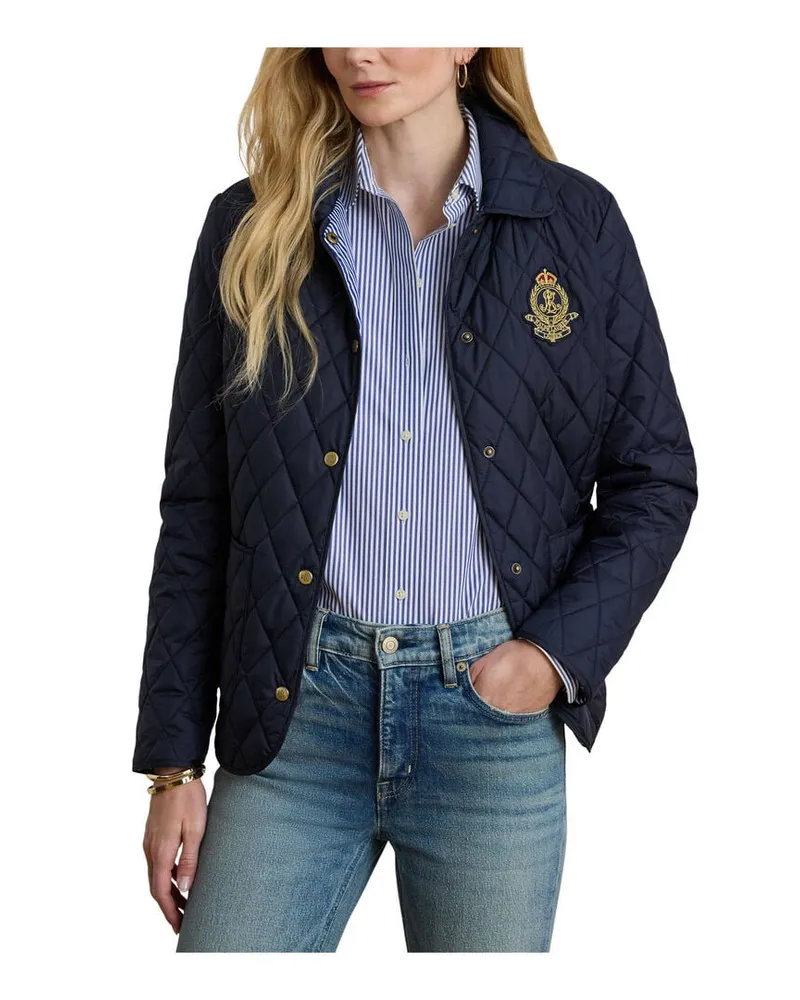 Ralph Lauren Damen Steppjacke mit Umlegekragen Dunkelblau