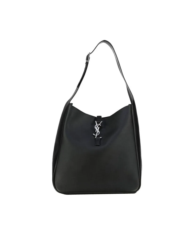 Saint Laurent Damen Schultertasche aus Leder LE 5 A 7 HOBO M Schwarz