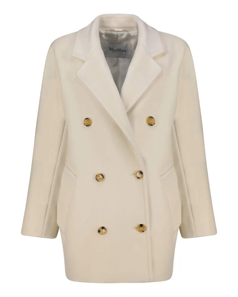 Max Mara Damen Kurzmantel aus Wolle und Kaschmir REBUS Weiss