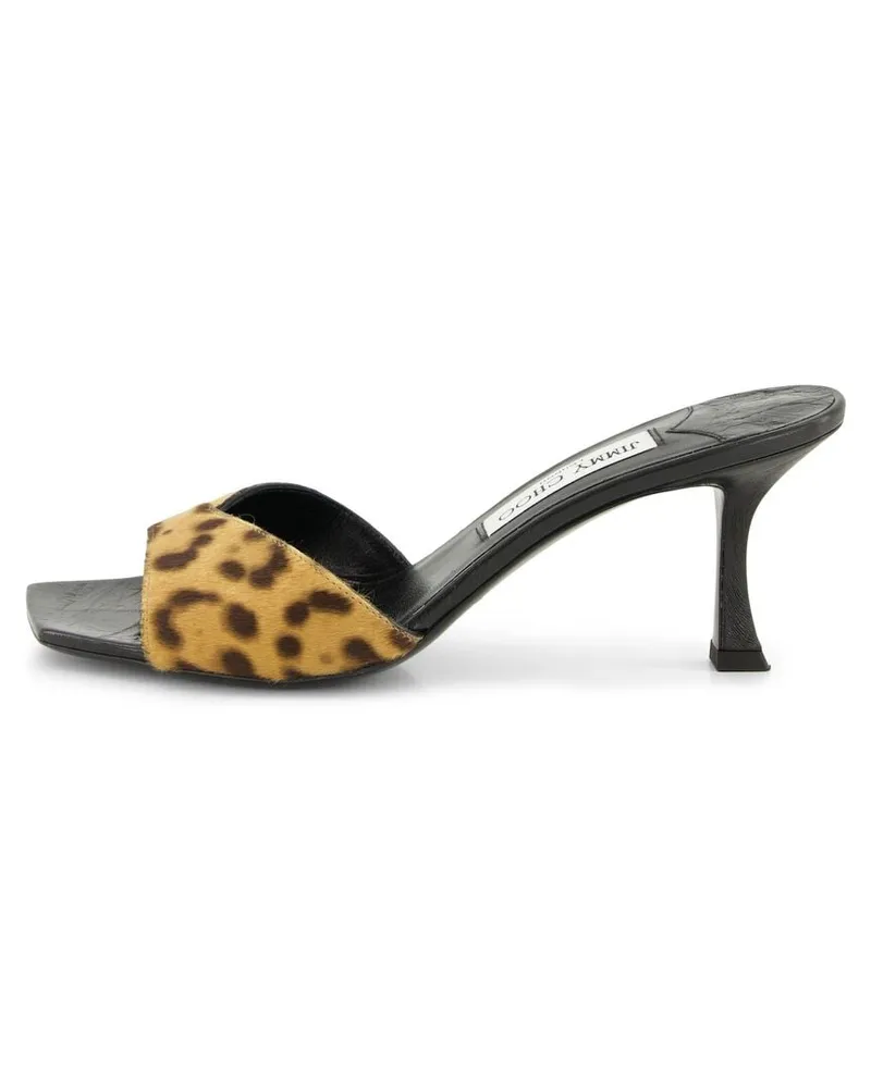 Jimmy Choo Damen Pantoletten SKYE HEEL MULE LEO 70 Sand