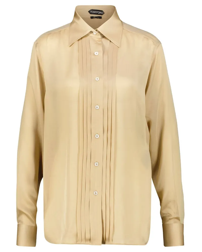 Tom Ford Damen Seidenbluse Gold