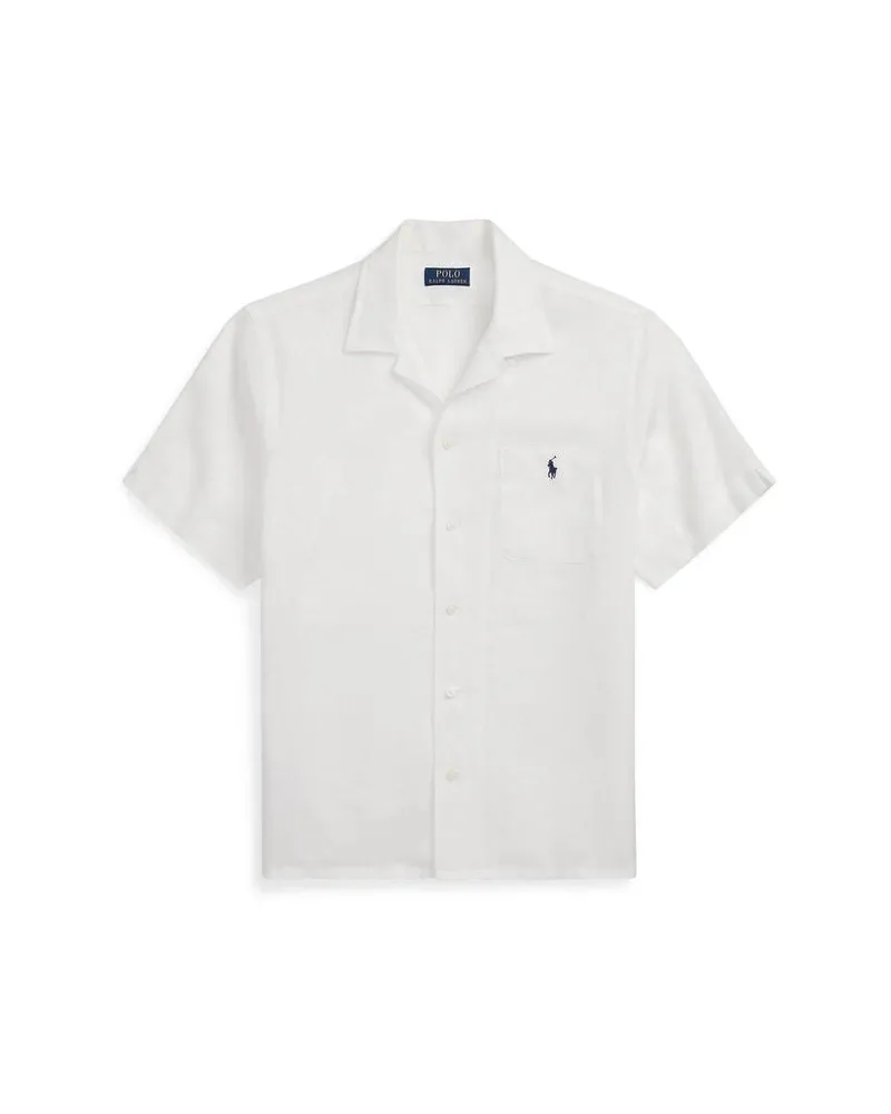 Ralph Lauren Herren Hemd aus Leinen Weiss