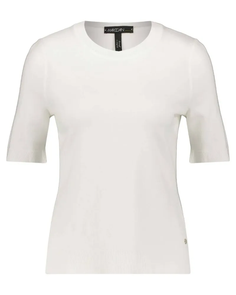 Marc Cain Damen Strickshirt Kurzarm Offwhite