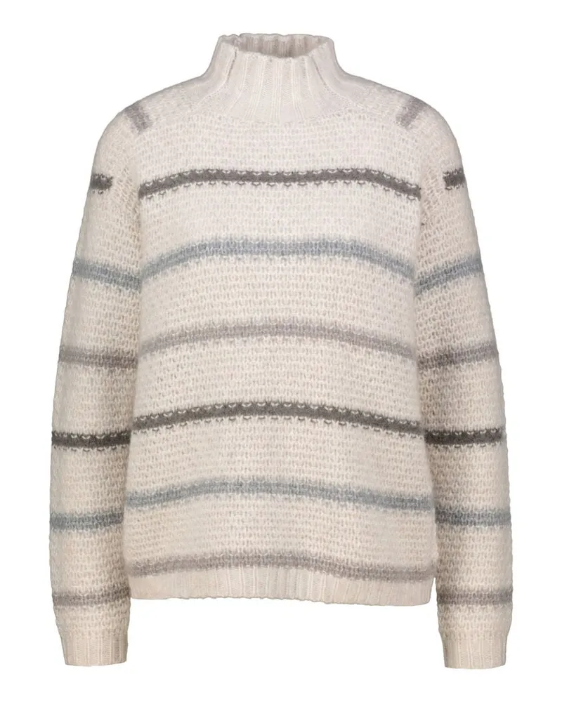 hemisphere Damen Strickpullover aus Kaschmir und Baumwolle Offwhite