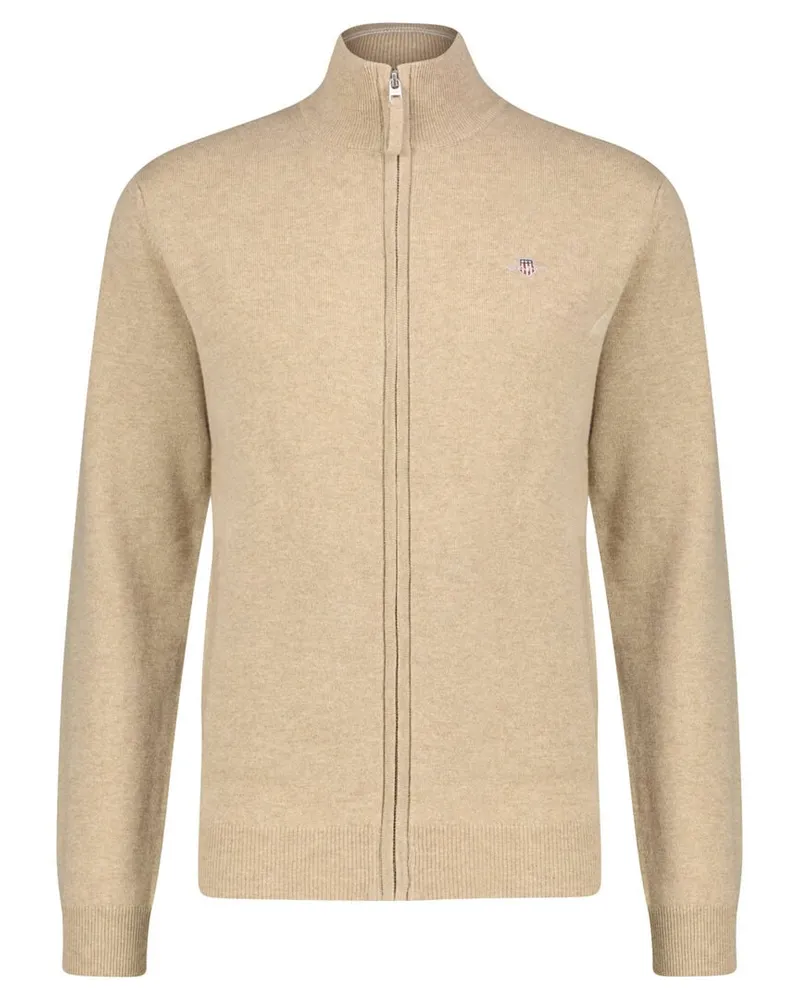 Gant Herren Strickjacke aus Lammwolle Camel