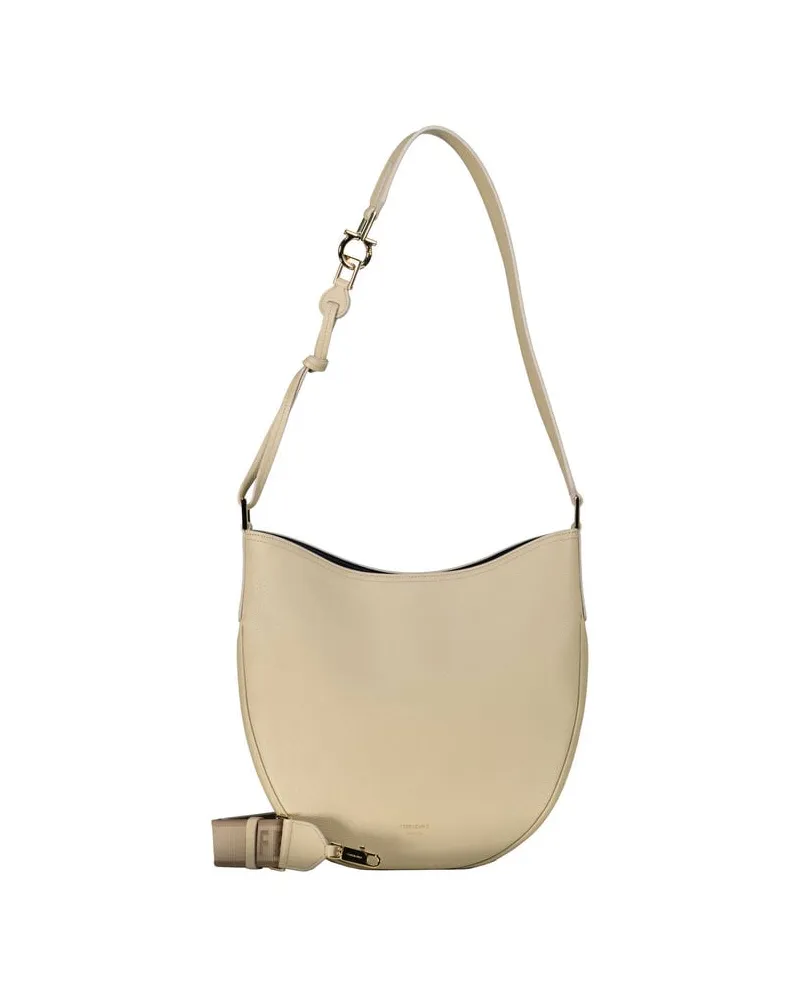 Ferragamo Damen Schultertasche Leder HOBO SMILE M Sand