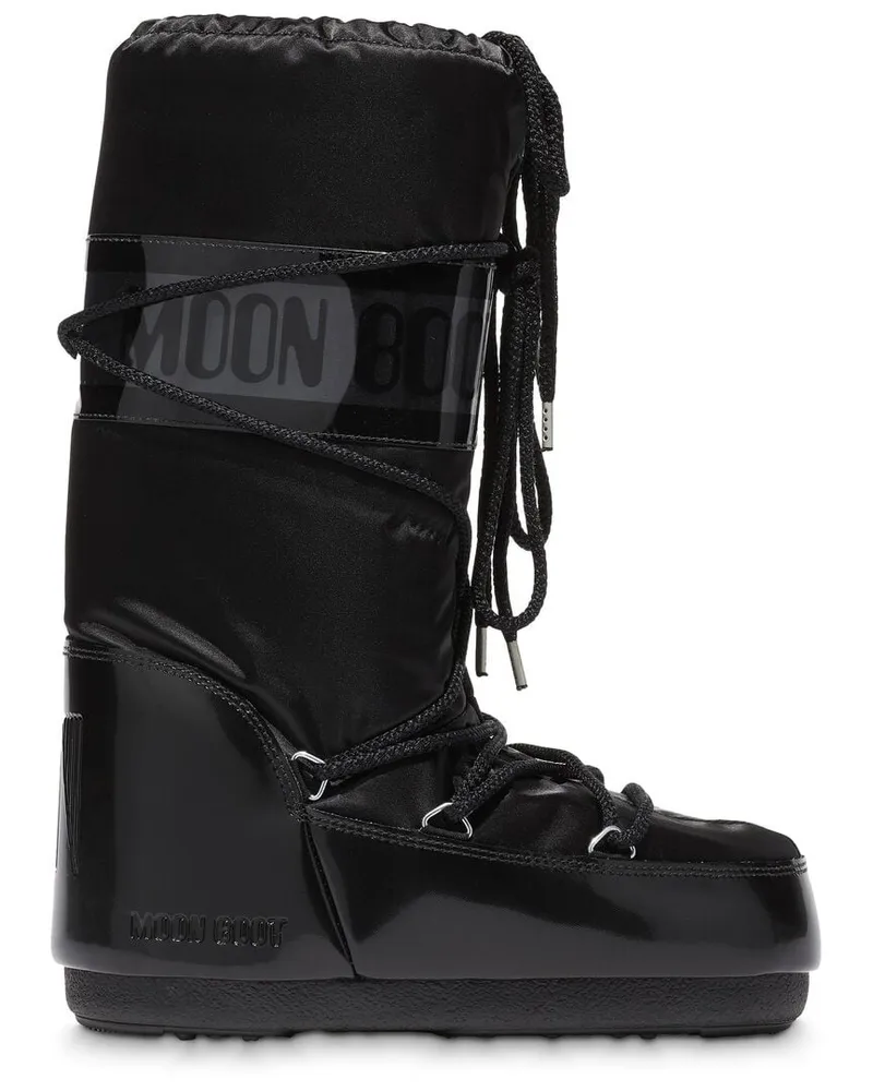 Moon Boot Damen Stiefel ICON GLANCE SATIN Schwarz