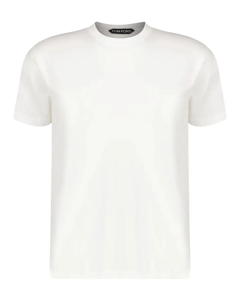 Tom Ford Herren T-Shirt aus Lyocell aus Baumwolle Regular Fit Weiss