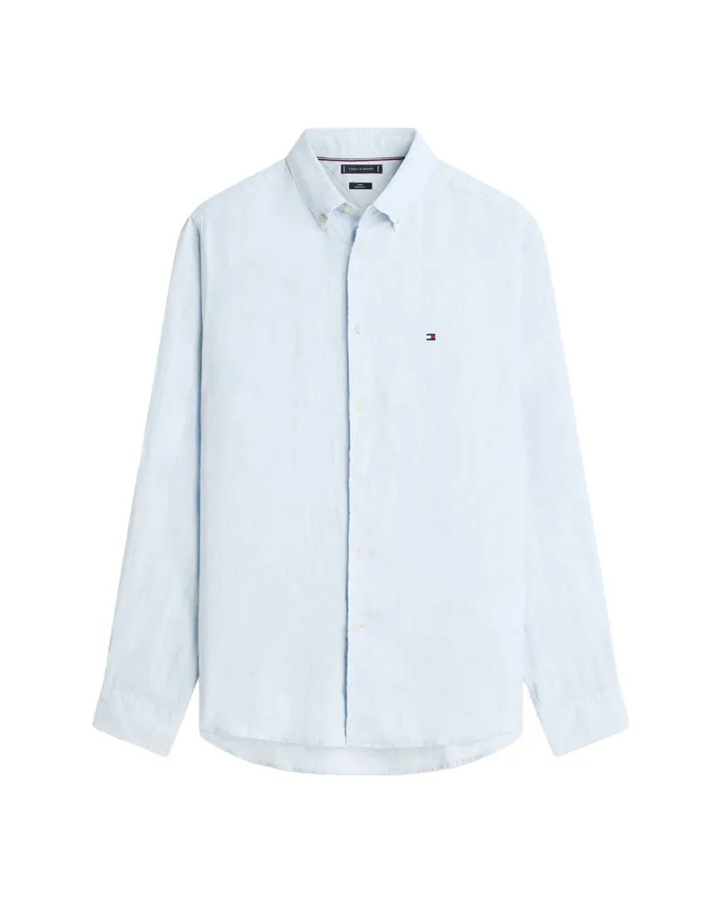 Tommy Hilfiger Herren Hemd aus Leinen Bleu