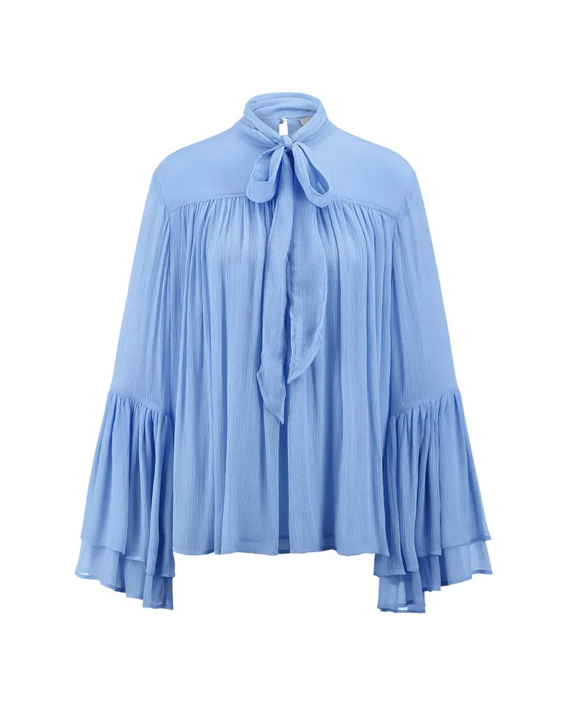 Riani Damen Schluppenbluse aus Viskose Hellblau