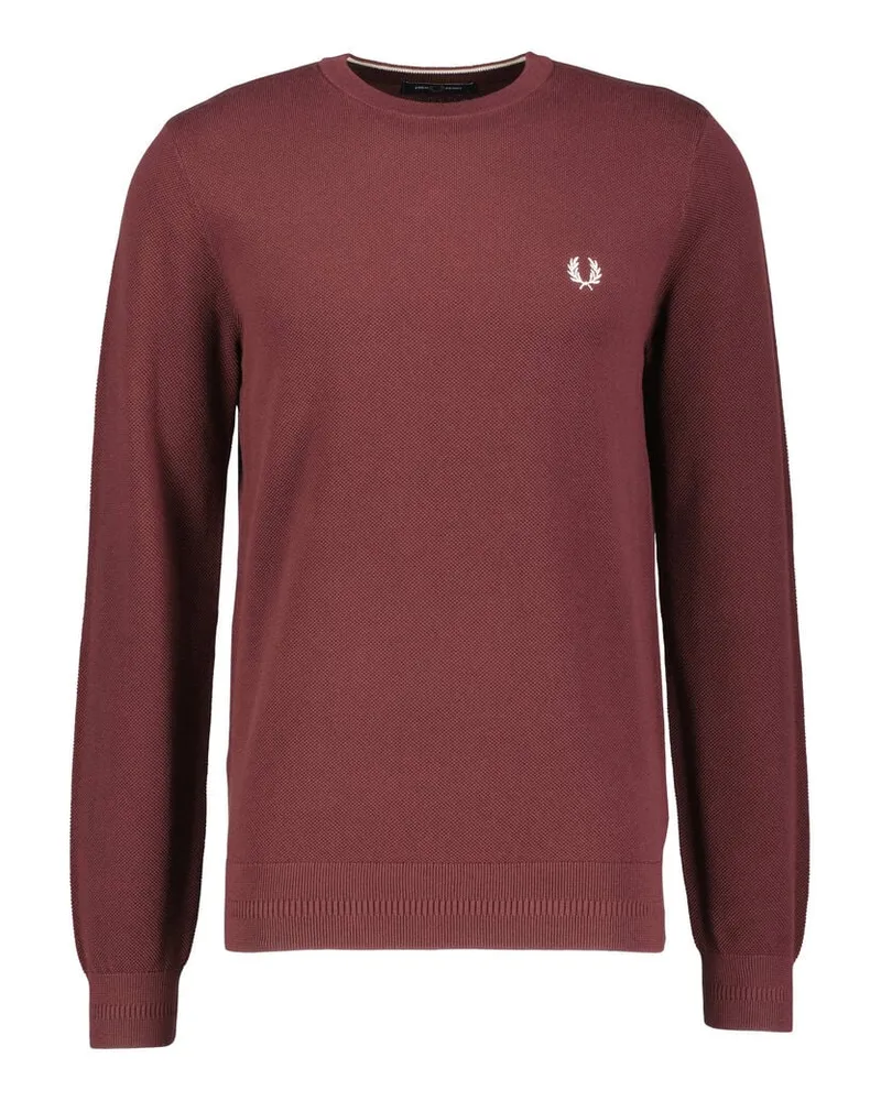 Fred Perry Herren Strickpullover aus Baumwolle PIQUE STITCH JUMPER Bordeaux