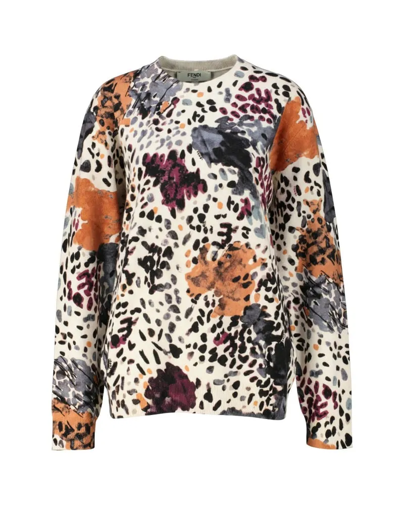 Fendi Damen Pullover aus Wolle und Kaschmir Mehrfarbig