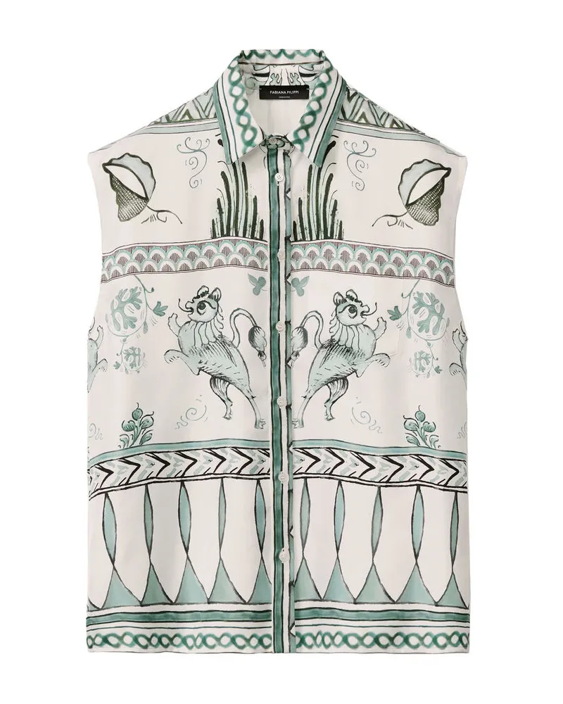 Fabiana Filippi Damen Bluse aus Seide Pistazie