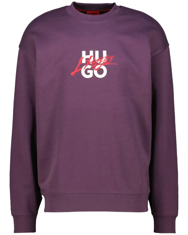HUGO BOSS Herren Sweatshirt DLOGONTY Relaxed Fit Purple