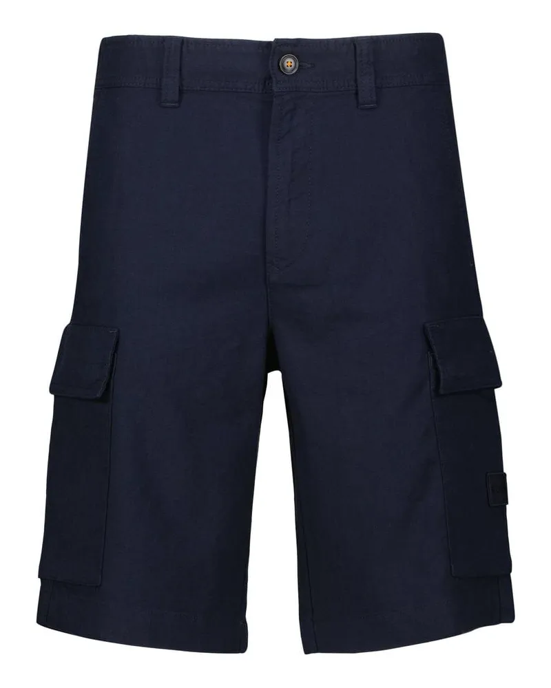 HUGO BOSS Herren Cargoshorts Leinen-Mix Relaxed Fit Marine