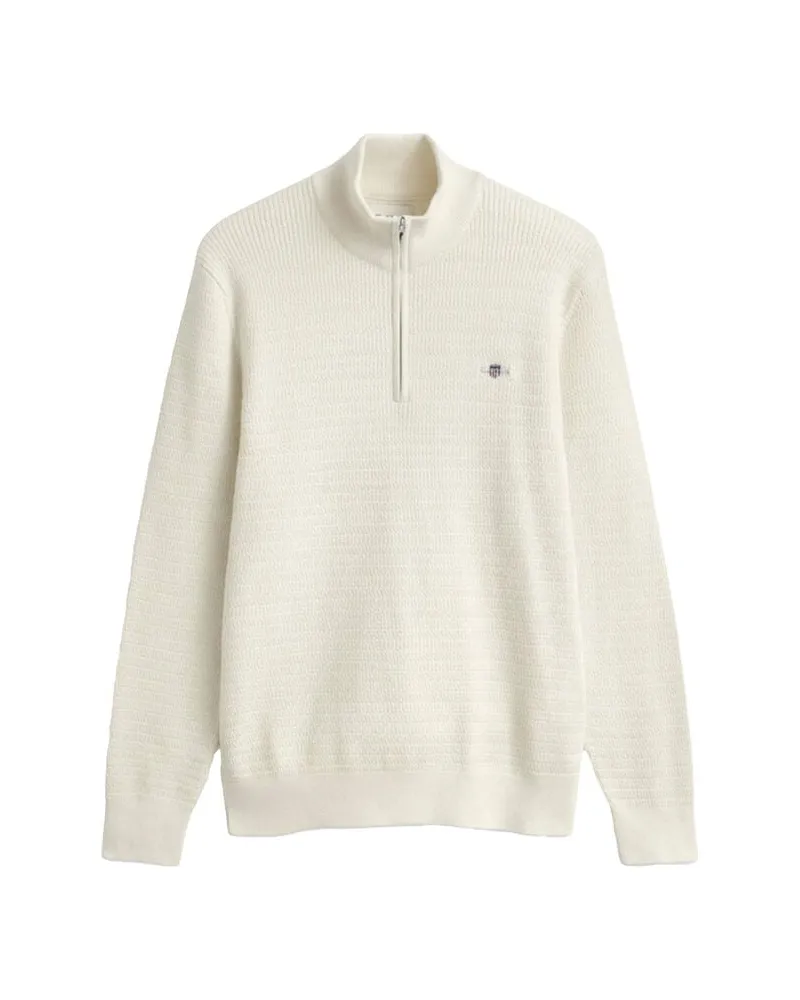 Gant Herren Pullover mit Bio-Baumwolle Creme