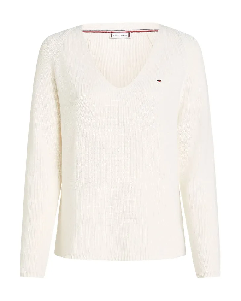 Tommy Hilfiger Damen Pullover aus Baumwolle Offwhite