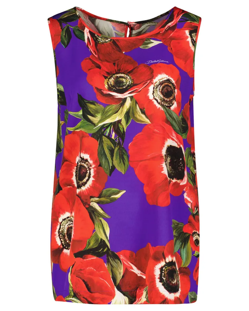 Dolce & Gabbana Damen Tanktop aus Charmeuse ärmellos Lila