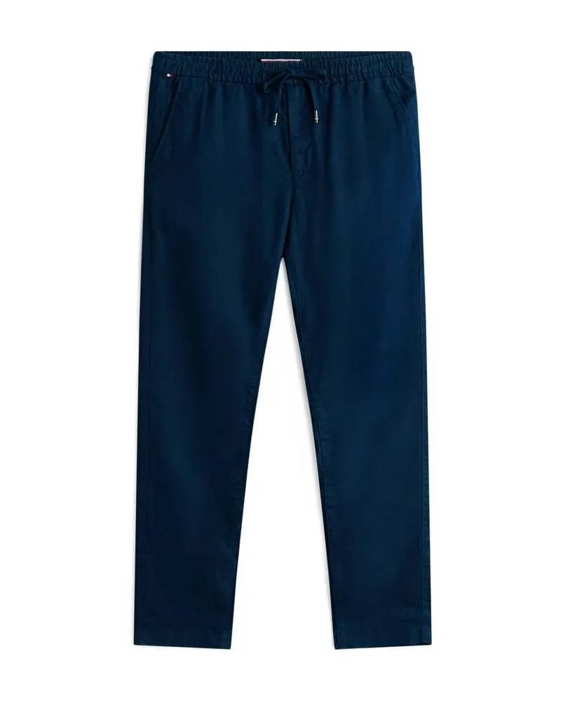 Tommy Hilfiger Herren Chinohose mit Leinen HARLEM SORONA LINEN Relaxed Tapered Fit Navy