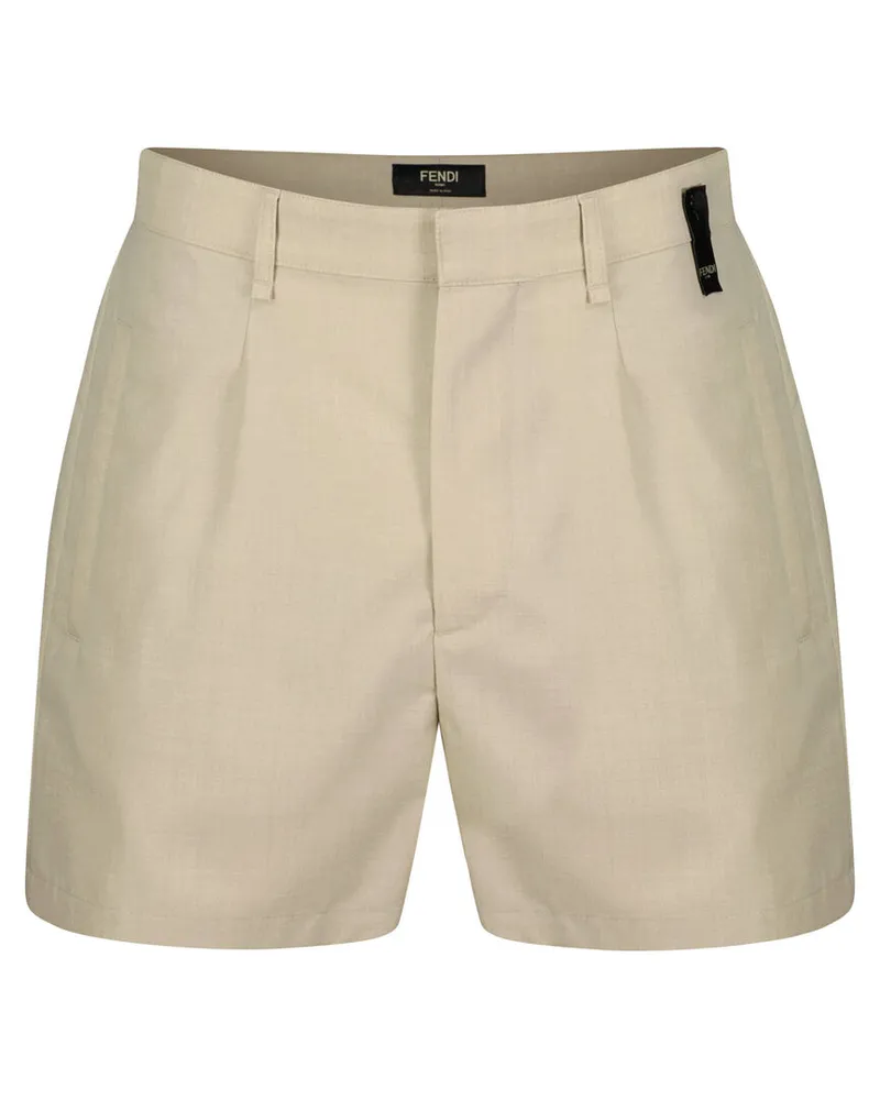 Fendi Herren Shorts aus Wolle Sand