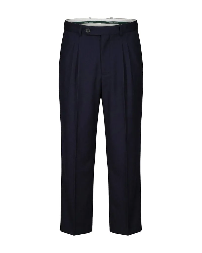 Drôle de Monsieur Herren Hose À PLIS CROPPED LAINE Navy