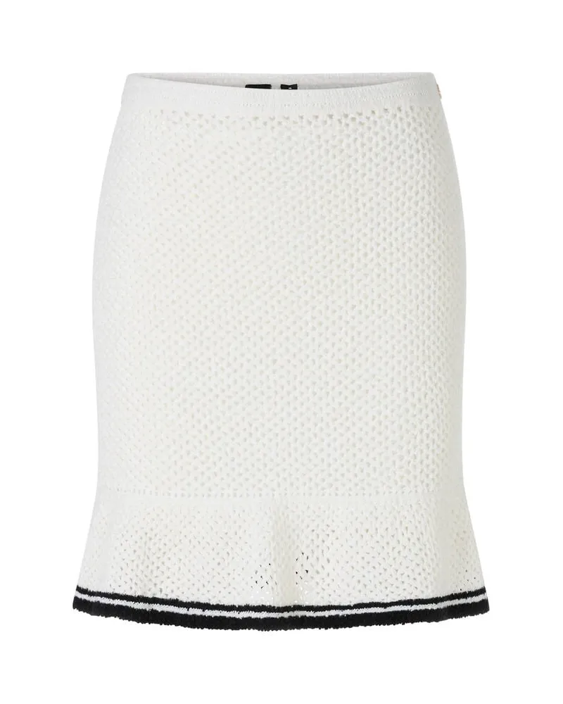 Marc Cain Damen Strickrock mit Schurwolle Weiss