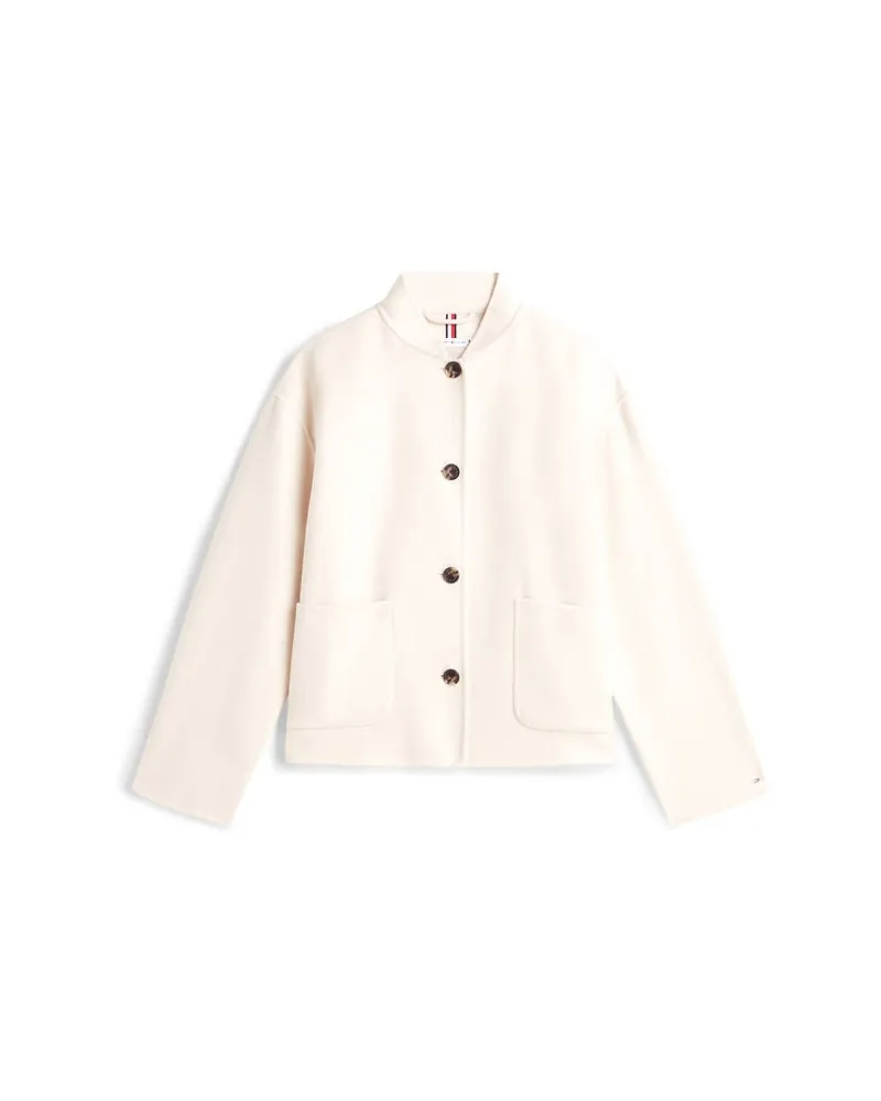 Tommy Hilfiger Damen Bomberjacke aus Double-Face-Wollmix Offwhite