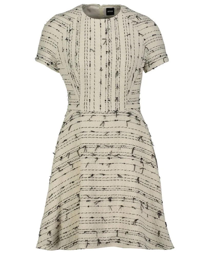 HUGO BOSS Damen Tweedkleid mit Baumwolle DATRNI Creme
