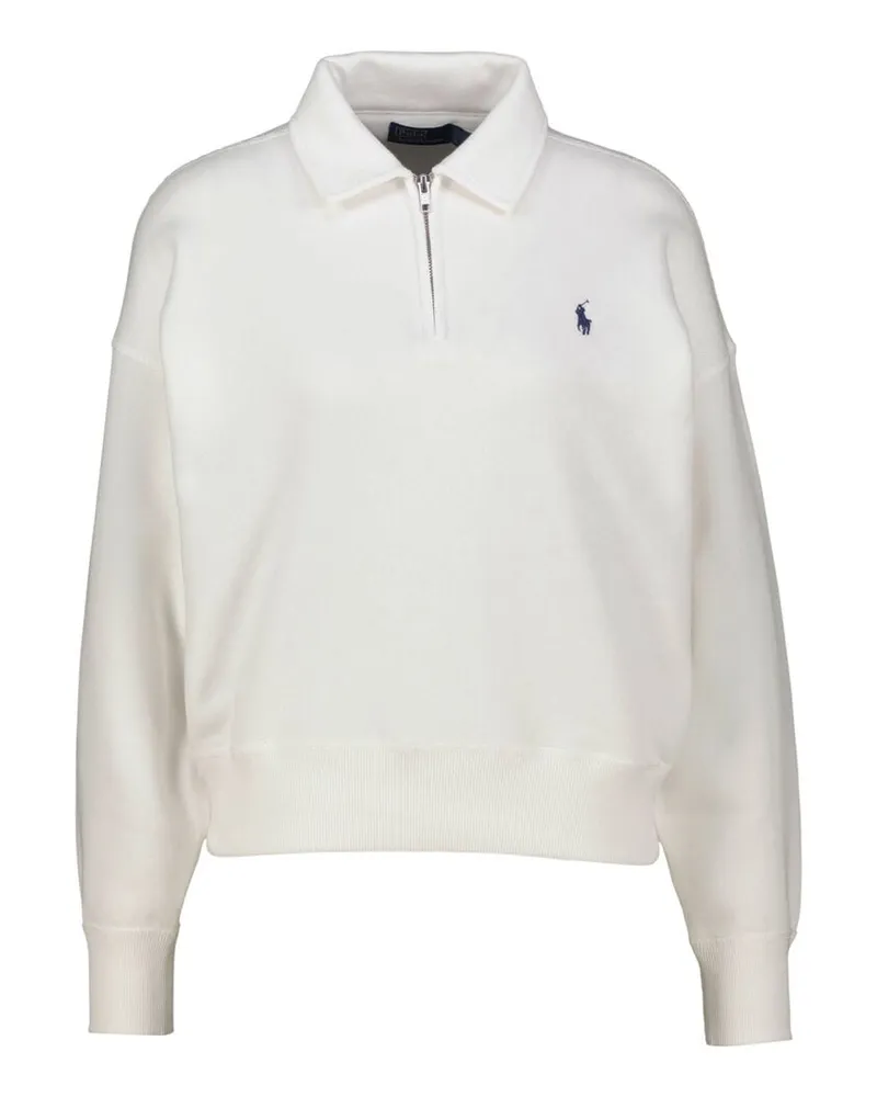 Ralph Lauren Damen Sweatshirt mit Reißverschluss Weiss