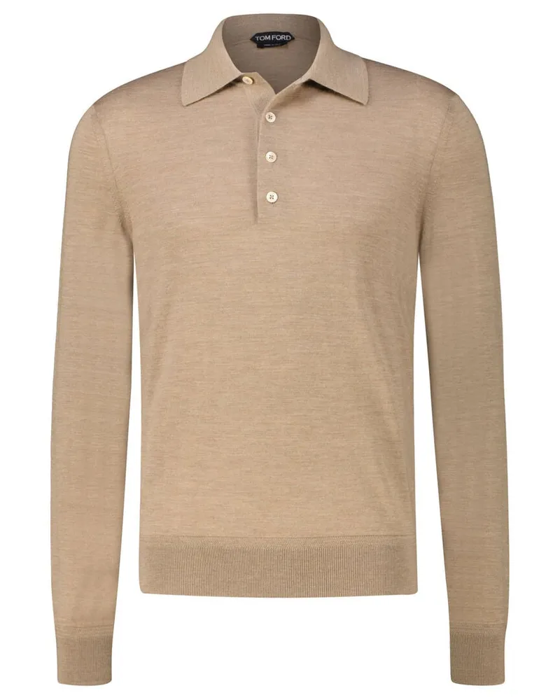 Tom Ford Herren Feinstrickpullover aus Wolle Sand