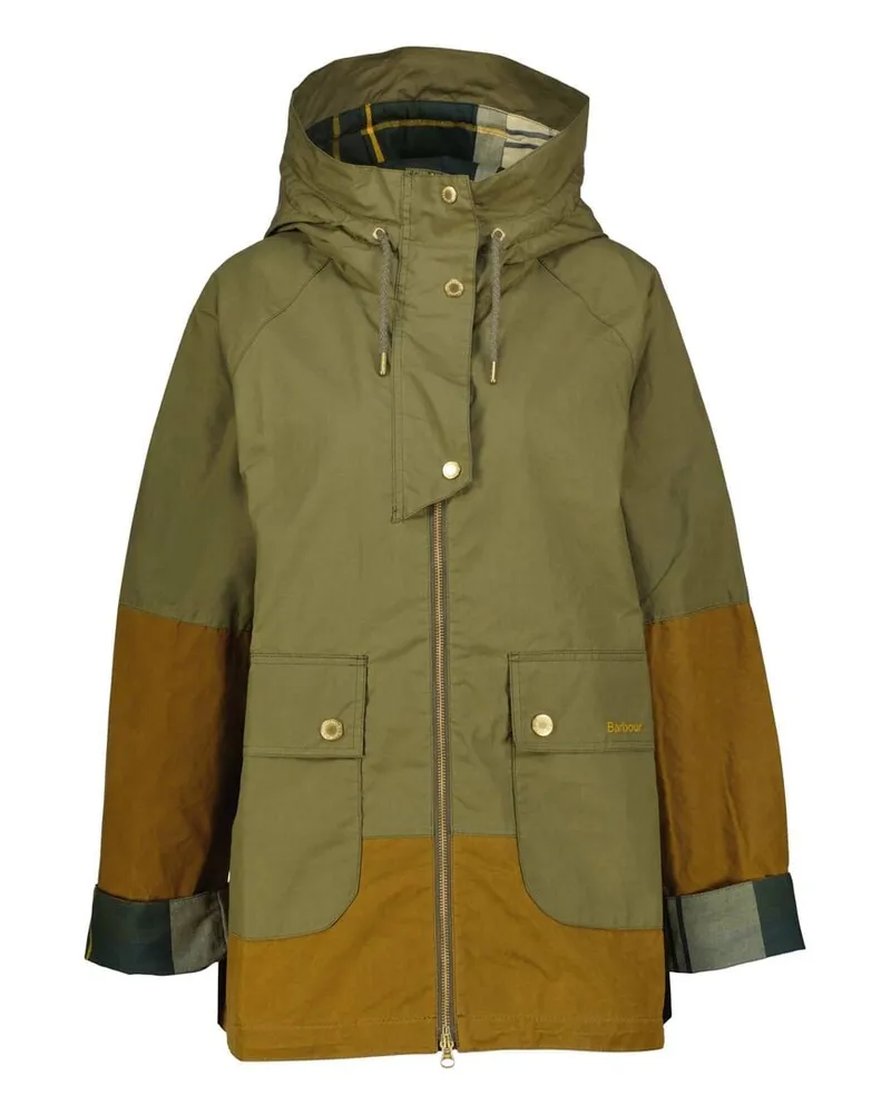 Barbour Damen Jacke mit Kapuze HAYLEY SHOWERPROOF Relaxed Fit Grün