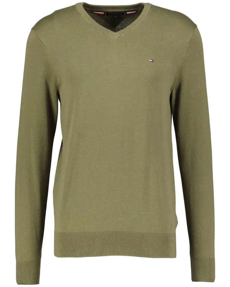 Tommy Hilfiger Herren Pullover aus Baumwolle Oliv