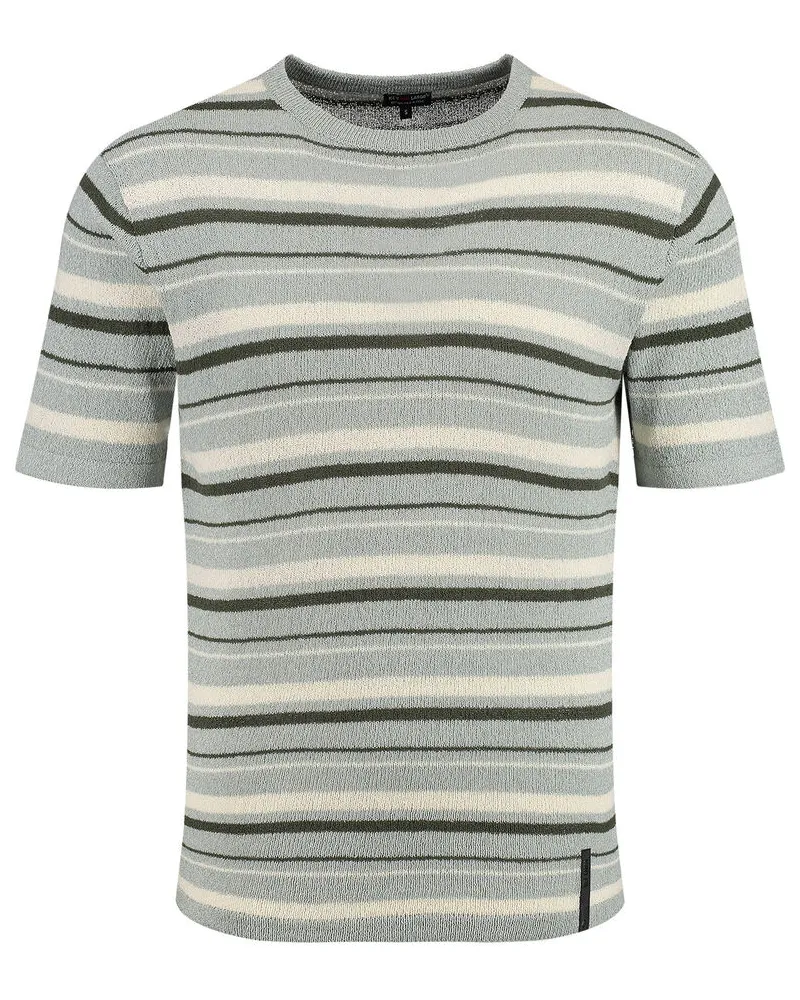 Key Largo Herren T-Shirt BARRIO in Strickoptik Petrol
