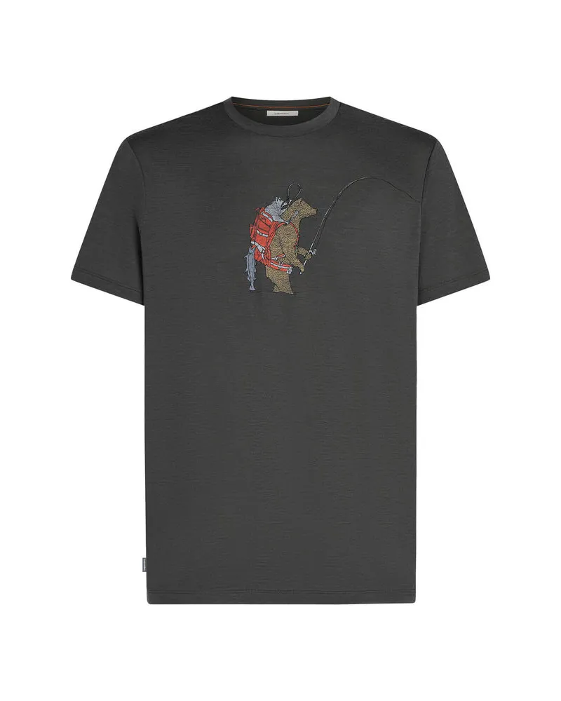 Icebreaker Herren T-Shirt 150 TECH LITE BEAR CATCH Dunkelgrau
