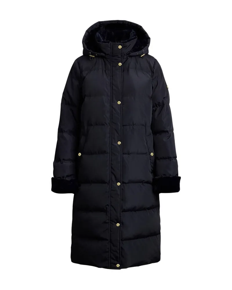 Ralph Lauren Damen Daunenmantel mit Kunstpelzbesatz Marine