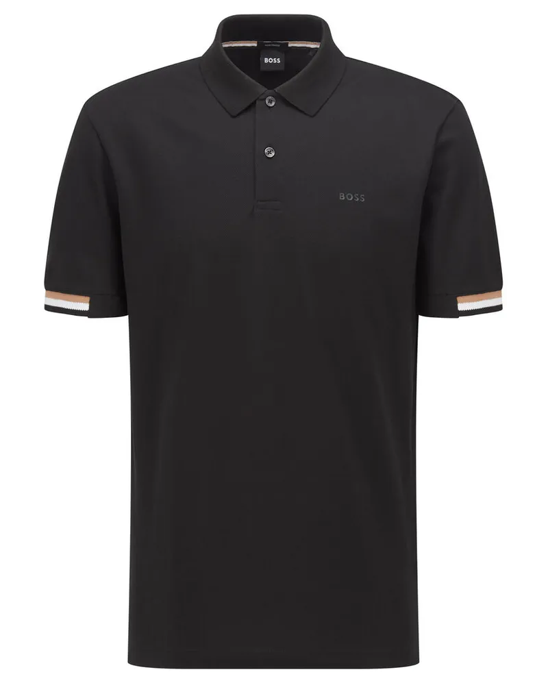 HUGO BOSS Herren Poloshirt PARLAY Schwarz