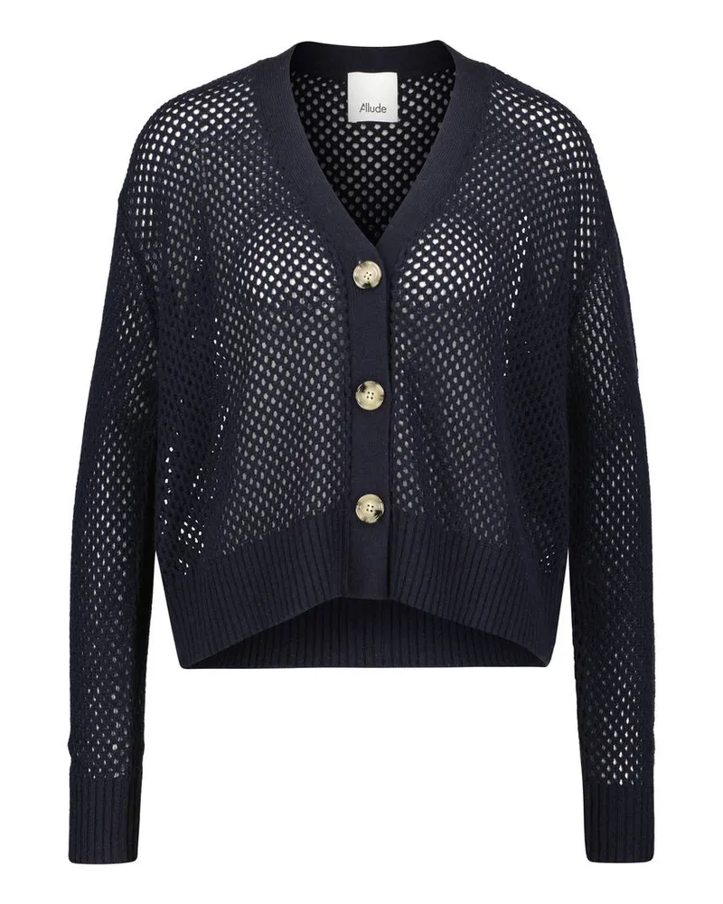ALLUDE Damen Cardigan aus Wolle und Kaschmir Marine