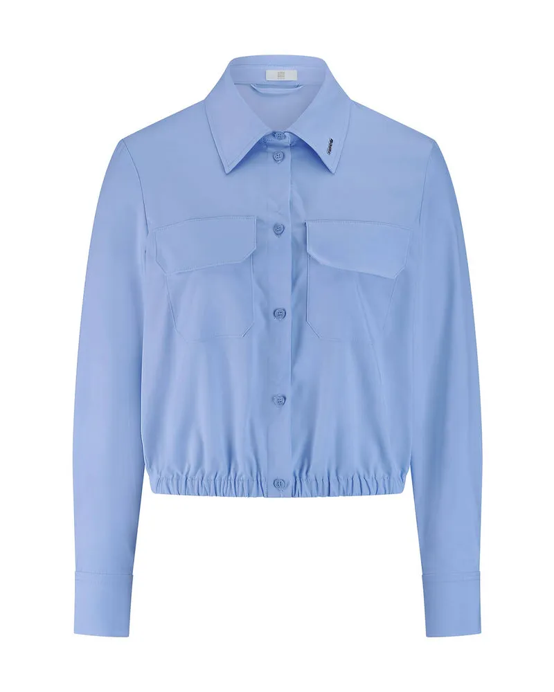 Riani Damen Hemdbluse verkürzt Hellblau