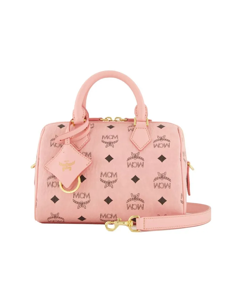 MCM Damen Henkeltasche aus Leder ELLA BOSTON Rose