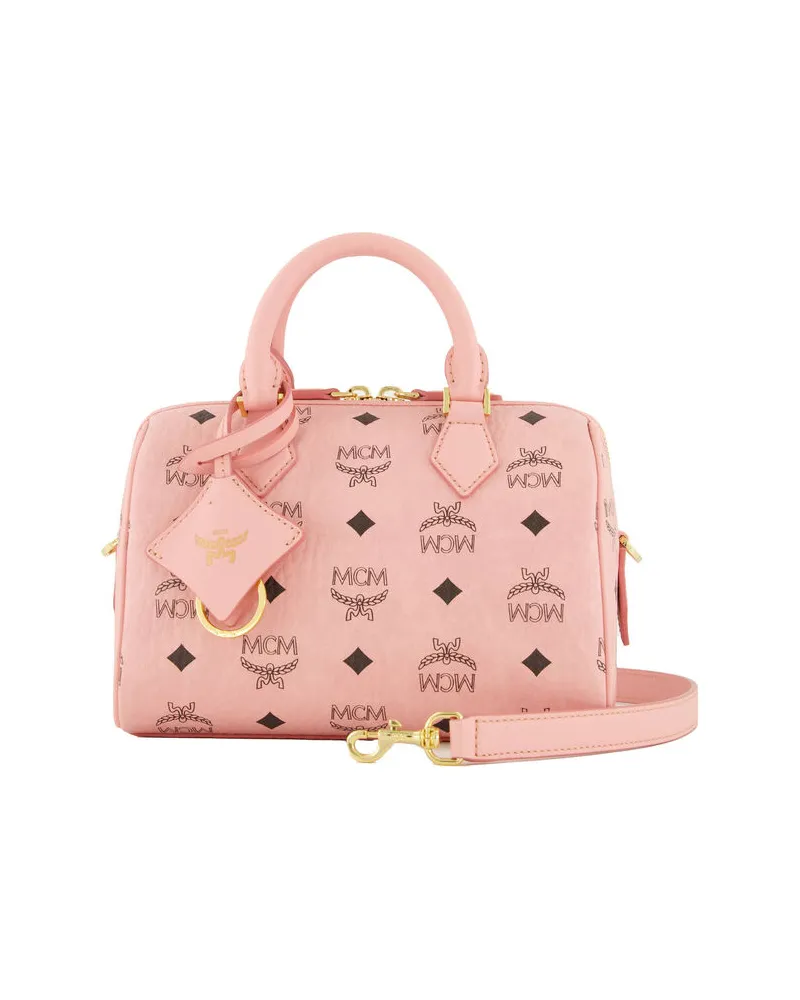 MCM Damen Henkeltasche aus Leder ELLA BOSTON Rose