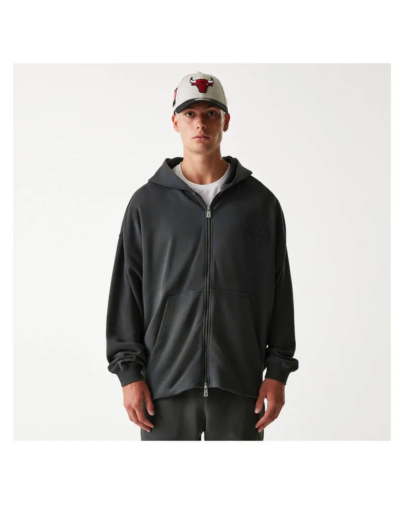 New Era Herren Sweatjacke mit Kapuze NBA WASHED FULL ZIP CHICAGO BULLS Anthrazit