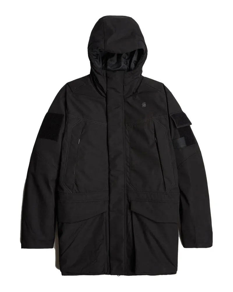 G-STAR RAW Herren Parka wattiert mit Kapuze EXPEDITION Regular Fit Schwarz