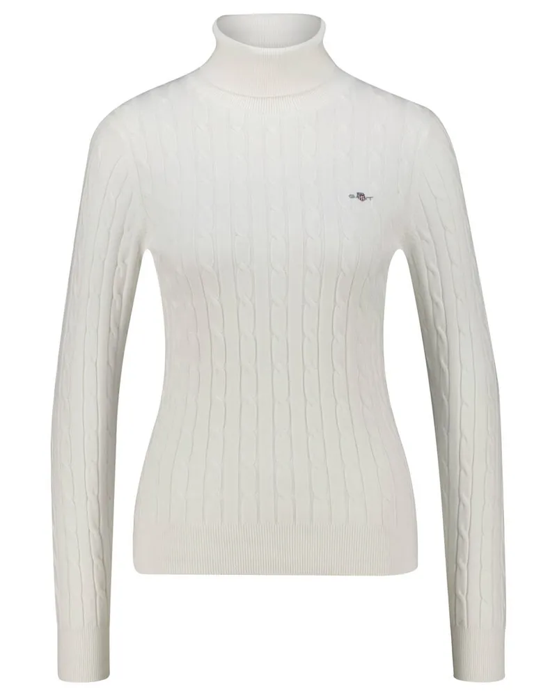 Gant Damen Strickpullover mit Rollkragen Offwhite