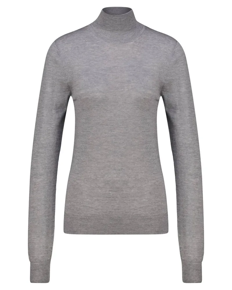 Saint Laurent Damen Rollkragenpullover CASSANDRE aus Wolle Grau